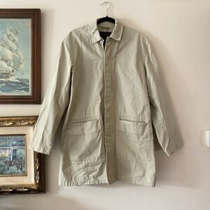 Hawkings McGill Cotton Twill Khaki Car Chore Coat Jacket Medium Preppy Academia